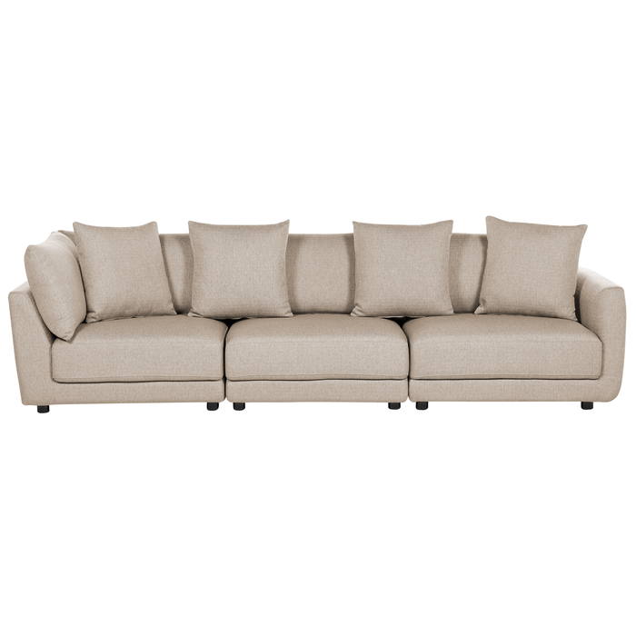 Beliani - SIGTUNA - Driezitsbank - Beige - Polyester