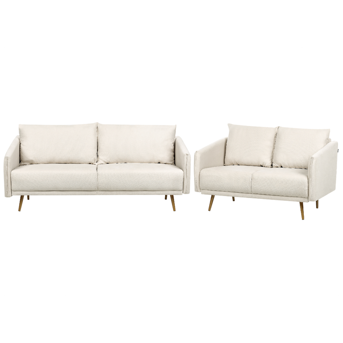 Beliani - MAURA - Woonkamerset - Lichtbeige - Polyester