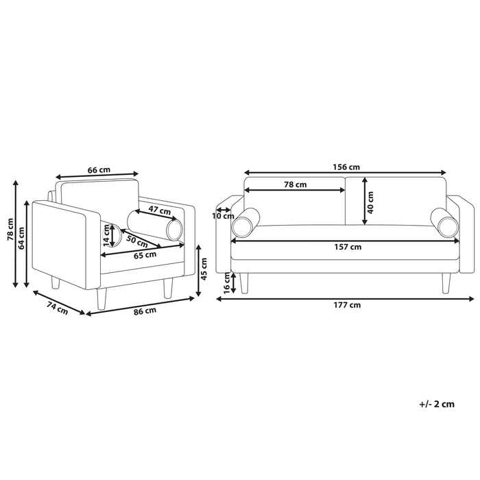 Beliani - NURMO - Woonkamer set 4-zits - Taupe - Polyester