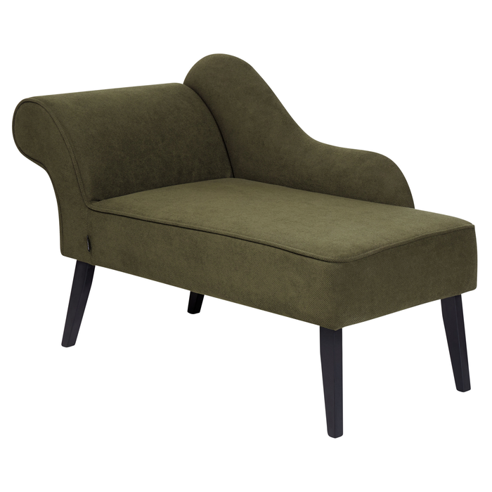 Beliani-BIARRITZ-Chaise longue-Olijfgroen-Linkerzijde-Polyester
