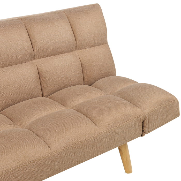 Beliani - INGARO - Slaapbank 3-zits - Lichtbruin - Polyester