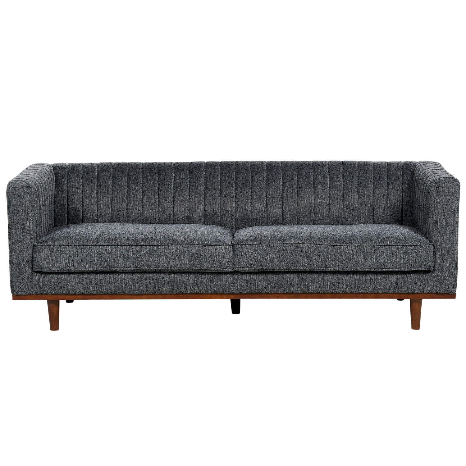 Beliani - SKAULE - Driezitsbank - Donkergrijs - Polyester