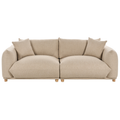 Beliani - LUVOS - Driezitsbank - Lichtbeige - Polyester