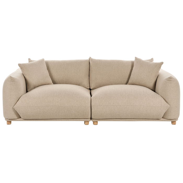 Beliani - LUVOS - Driezitsbank - Lichtbeige - Polyester