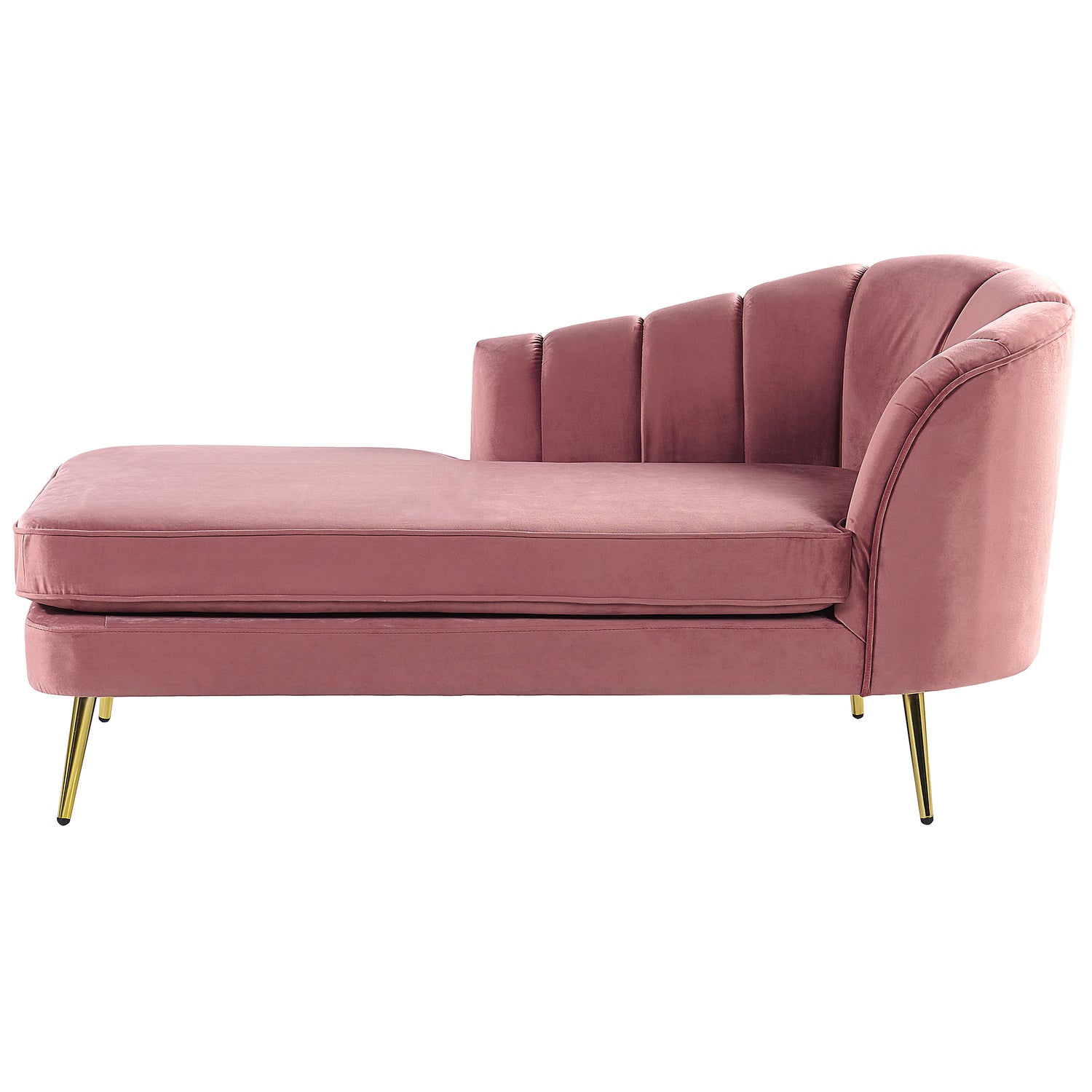 Beliani - ALLIER - Chaise longue - Roze - Rechterzijde - Fluweel