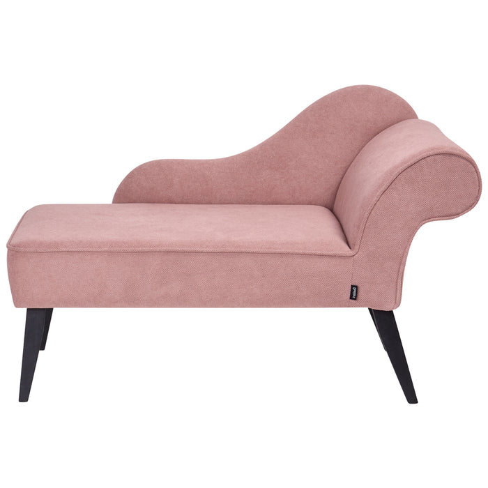 Beliani - BIARRITZ - Chaise longue - Roze - Rechtszijdig - Polyester