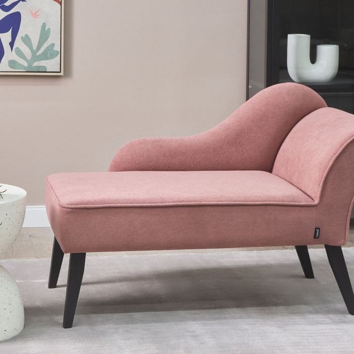 Beliani - BIARRITZ - Chaise longue - Roze - Rechtszijdig - Polyester