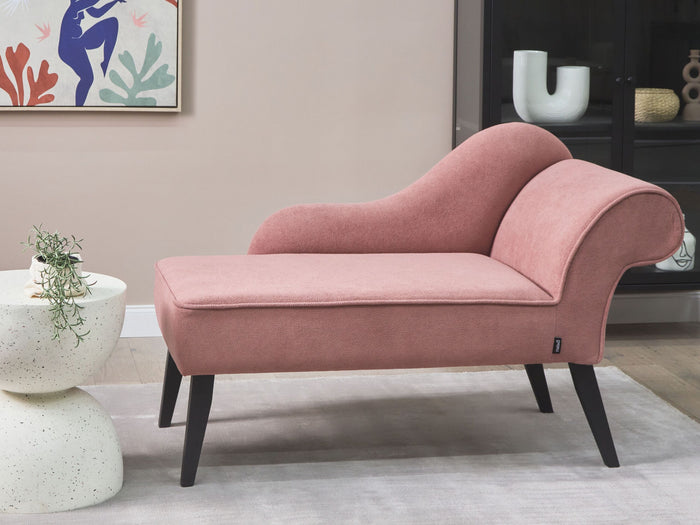 Beliani - BIARRITZ - Chaise longue - Roze - Rechtszijdig - Polyester