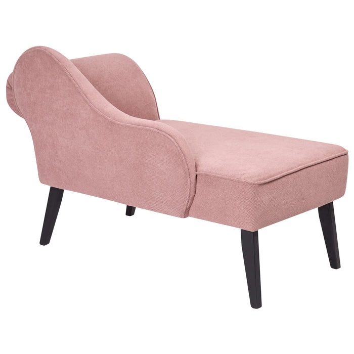 Beliani - BIARRITZ - Chaise longue - Roze - Rechtszijdig - Polyester