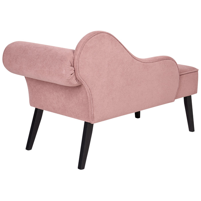 Beliani - BIARRITZ - Chaise longue - Roze - Rechtszijdig - Polyester
