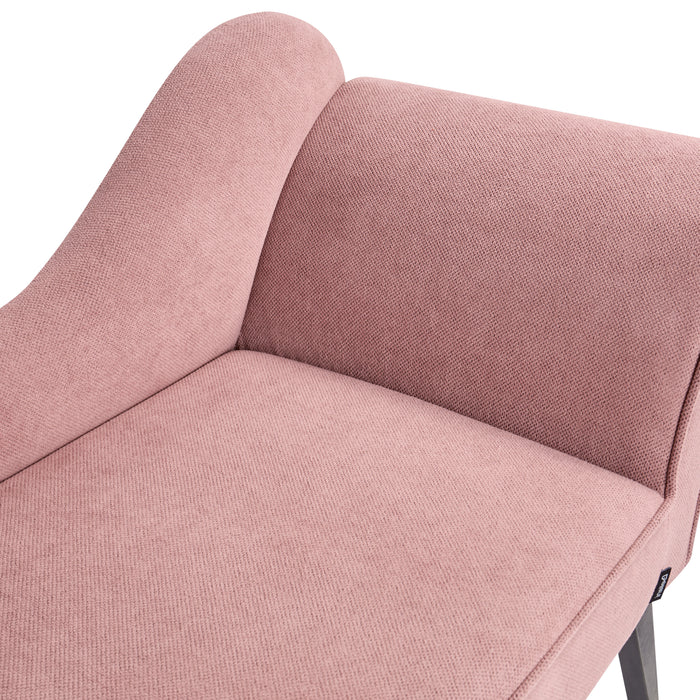 Beliani - BIARRITZ - Chaise longue - Roze - Rechtszijdig - Polyester