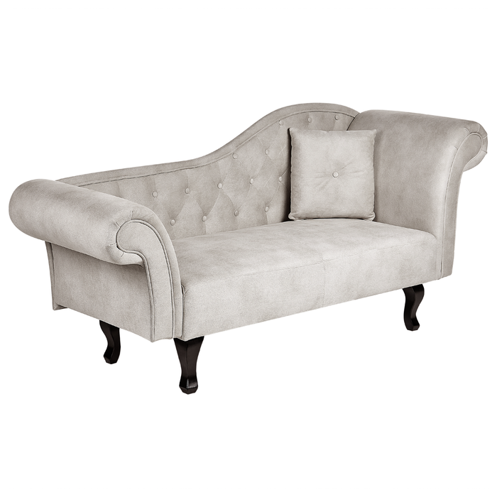 Beliani - LATTES II - Chaise longue - Taupe - Rechterzijde - Fluweel