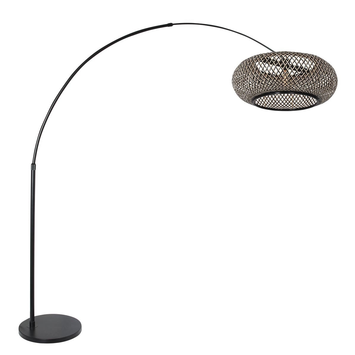 Steinhauer Vloerlamp Sparkled Light 7268ZW+K2001HS Zwart Kap Ø 60cm