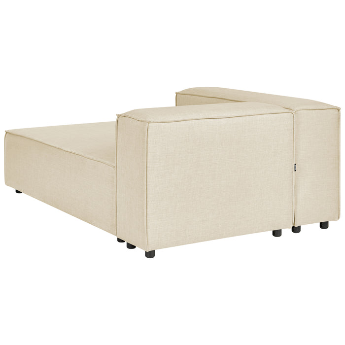 Beliani - APRICA - Chaise longue - Beige - Rechterzijde - Linnen