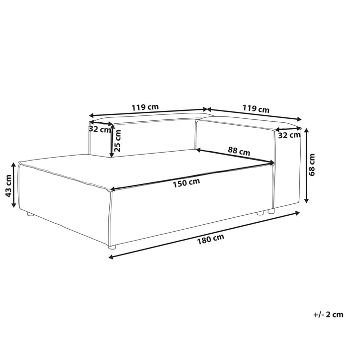Beliani - APRICA - Chaise longue - Beige - Rechterzijde - Linnen