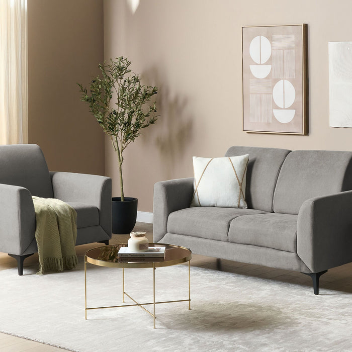 Beliani - FENES - Tweezitsbank - Grijs - Polyester