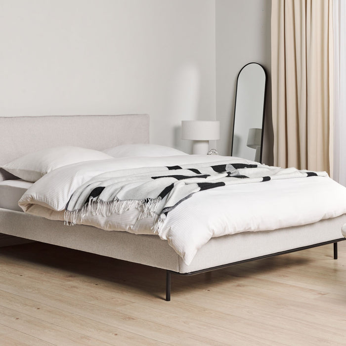 Beliani-CORIO-Tweepersoonsbed-Lichtgrijs-160 x 200 cm-Polyester