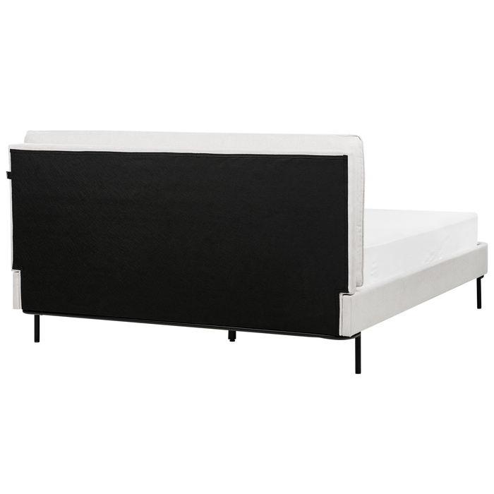 Beliani-CORIO-Tweepersoonsbed-Lichtgrijs-160 x 200 cm-Polyester