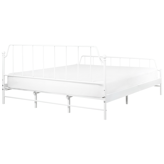 Beliani - MAURESSAC - Tweepersoonsbed - Wit - 180 x 200 cm - Metaal