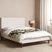Beliani-BAYONNE-Tweepersoonsbed-Gebroken wit-140 x 200 cm-Fluweel