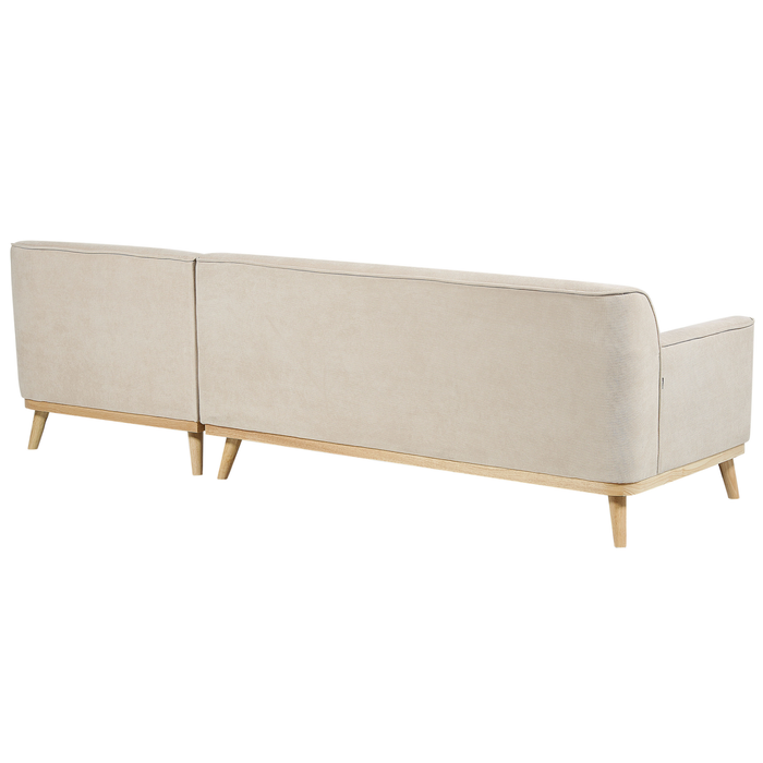 Beliani - SIMOS - Hoekbank - Lichtbeige - Linkszijdig - Corduroy