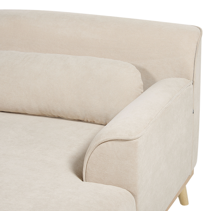 Beliani - SIMOS - Hoekbank - Lichtbeige - Linkszijdig - Corduroy