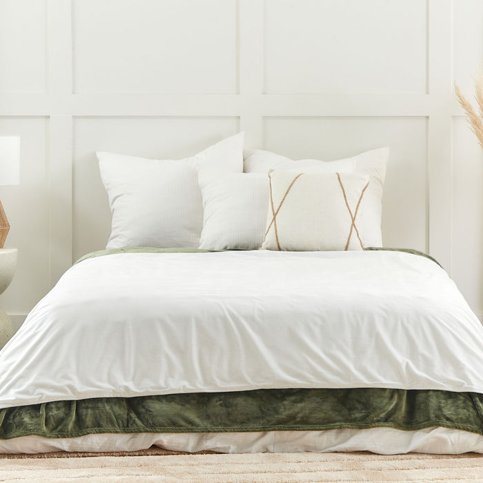 Beliani-RHEA-Verzwaringsdeken hoes-Wit-135 x 200 cm-Polyester