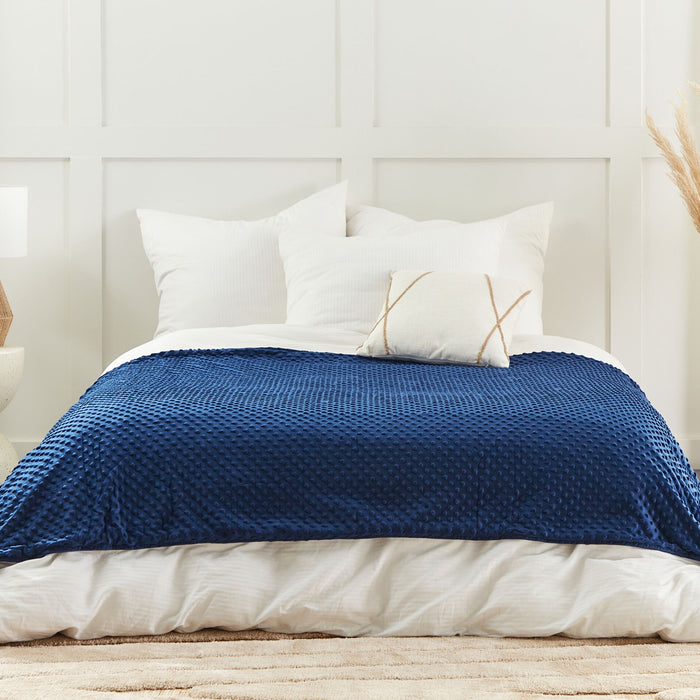 Beliani-CALLISTO-Verzwaringsdeken hoes-Blauw-135 x 200 cm-Polyester