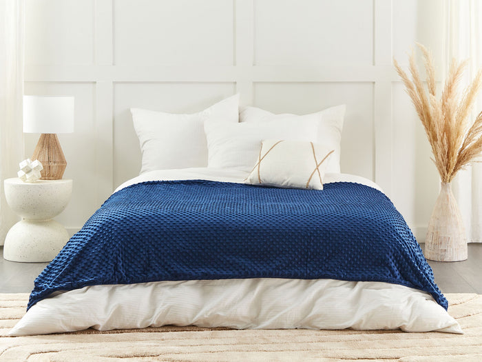 Beliani-CALLISTO-Verzwaringsdeken hoes-Blauw-135 x 200 cm-Polyester