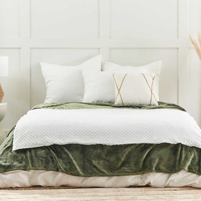 Beliani-CALLISTO-Verzwaringsdeken hoes-Wit-100 x 150 cm-Polyester