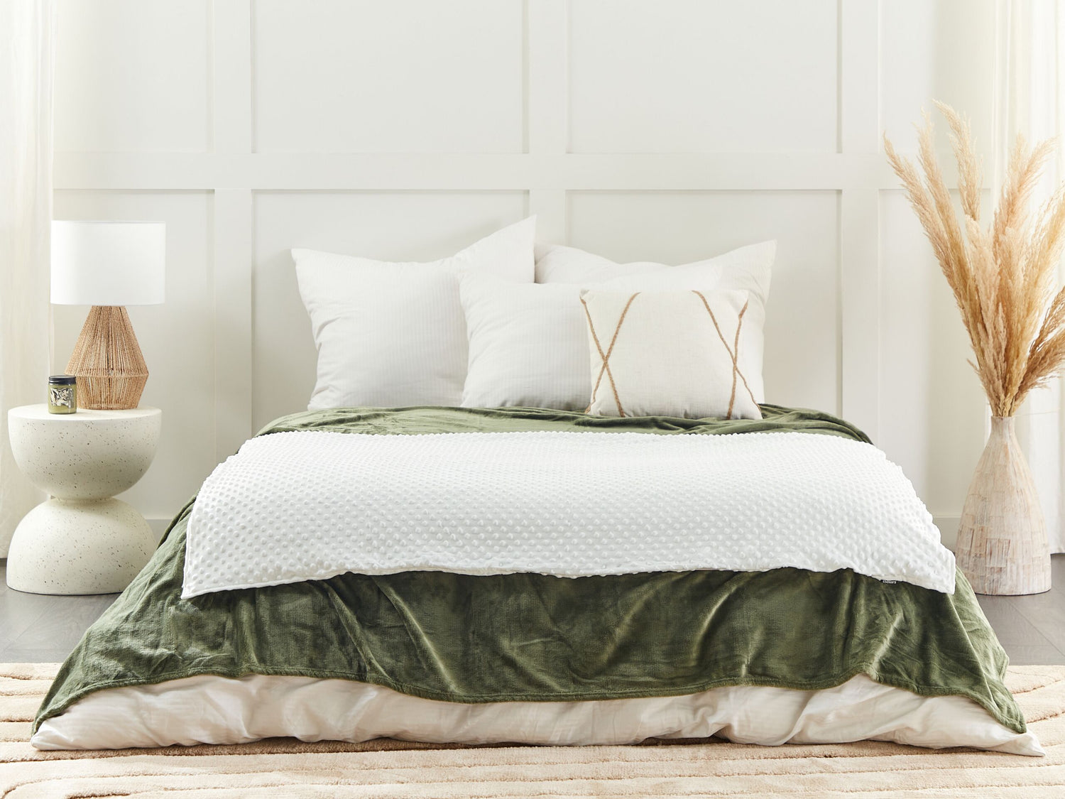 Beliani-CALLISTO-Verzwaringsdeken hoes-Wit-100 x 150 cm-Polyester