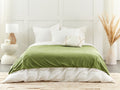 Beliani-RHEA-Verzwaringsdeken hoes-Donkergroen-135 x 200 cm-Polyester