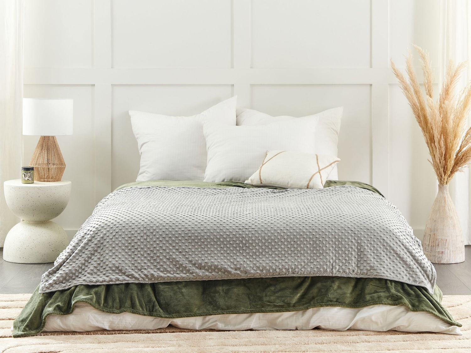 Beliani-CALLISTO-Verzwaringsdeken hoes-Grijs-120 x 180 cm-Polyester