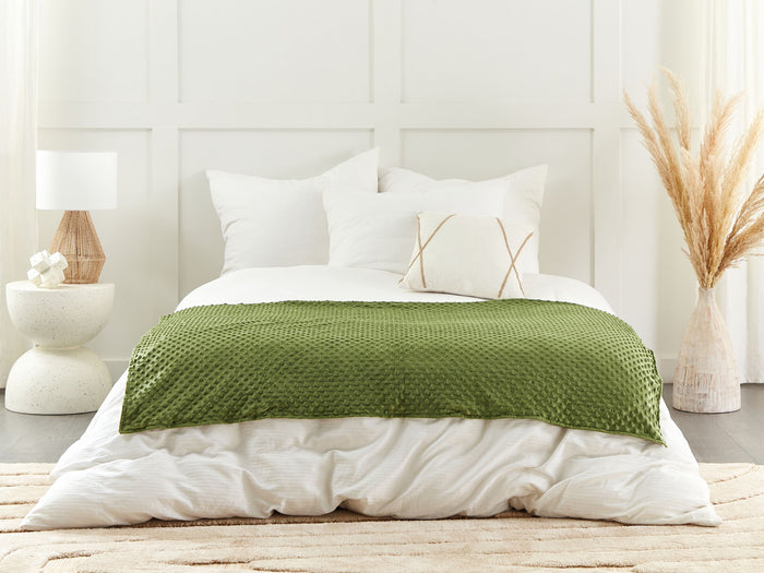 Beliani-CALLISTO-Verzwaringsdeken hoes-Groen-100 x 150 cm-Polyester