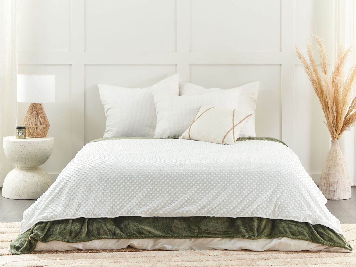 Beliani-CALLISTO-Verzwaringsdeken hoes-Wit-135 x 200 cm-Polyester