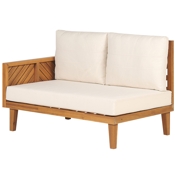 Beliani-BARATTI-Loungeset voor 4-Lichte houtkleur|Beige-Acaciahout