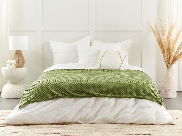 Beliani-CALLISTO-Verzwaringsdeken hoes-Groen-120 x 180 cm-Polyester