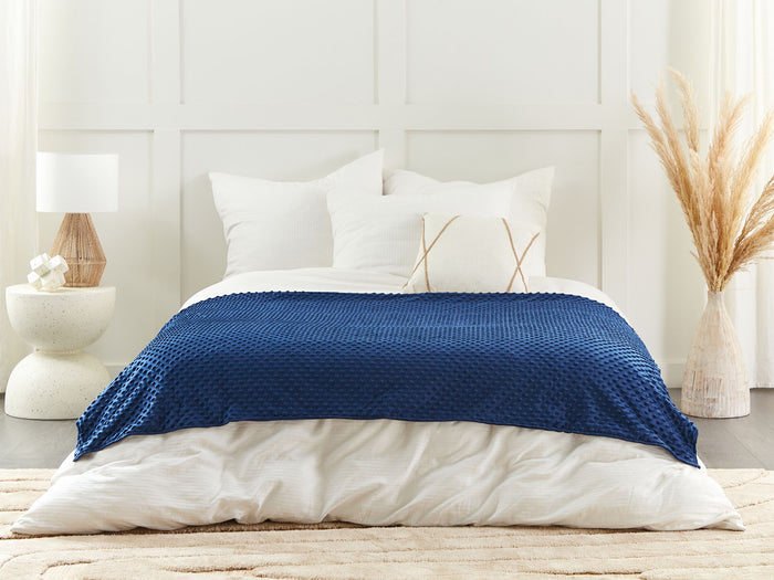 Beliani-CALLISTO-Verzwaringsdeken hoes-Blauw-120 x 180 cm-Polyester