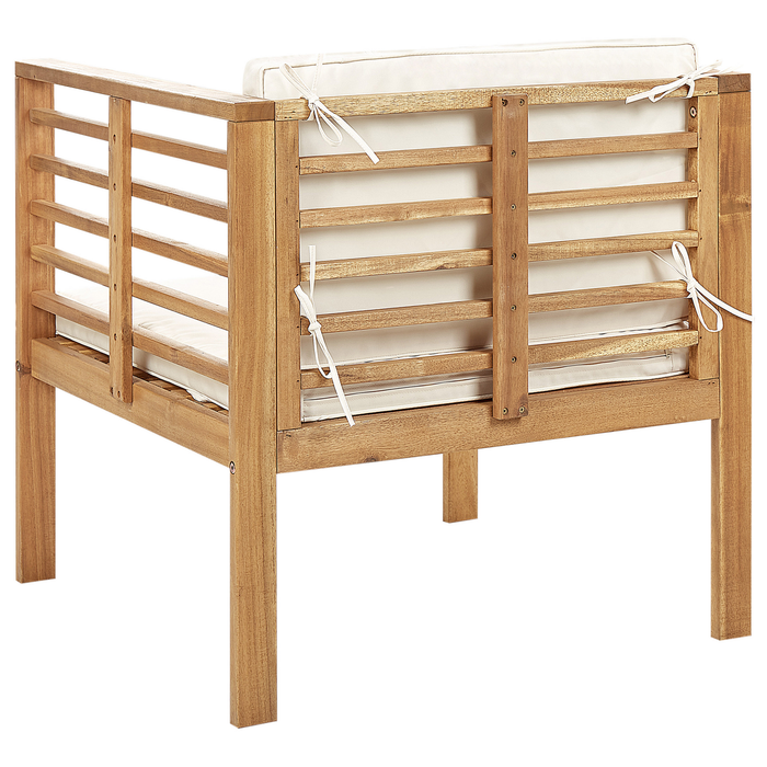 Beliani - PACIFIC - Loungeset voor 4 - Lichthout|Wit - Acaciahout