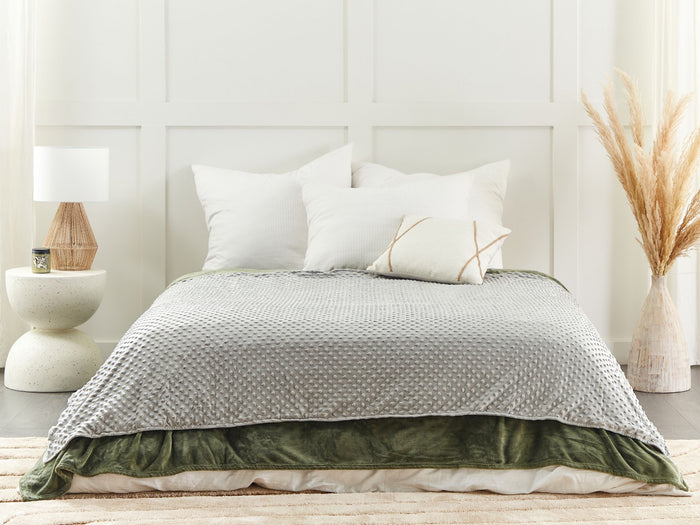 Beliani-CALLISTO-Verzwaringsdeken hoes-Grijs-135 x 200 cm-Polyester