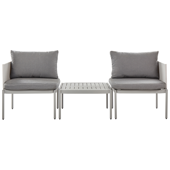 Beliani - TERRACINA - Loungeset voor 2 - Lichtgrijs - Aluminium