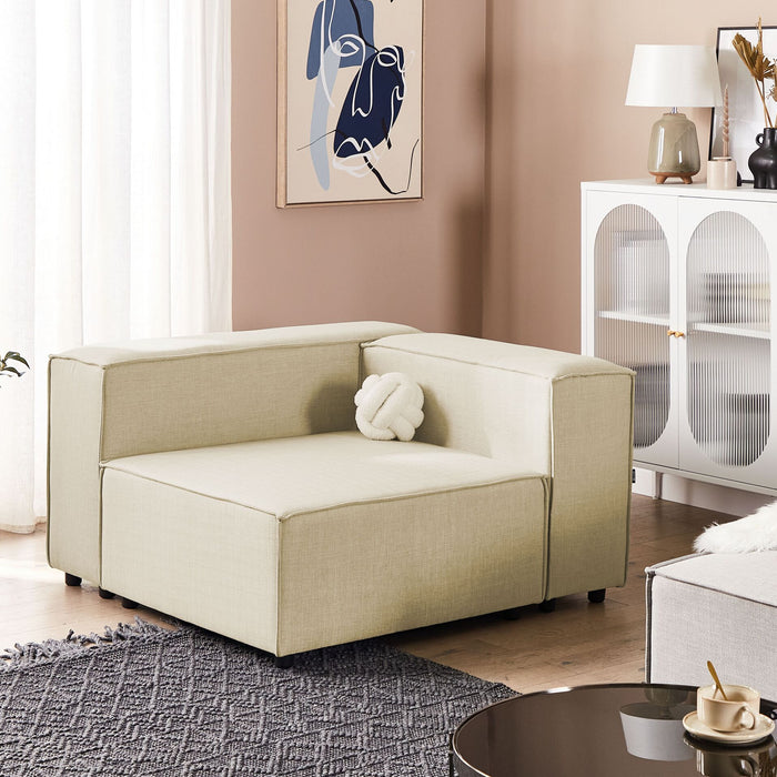 Beliani - APRICA - Hoekstuk - Beige - Linnen