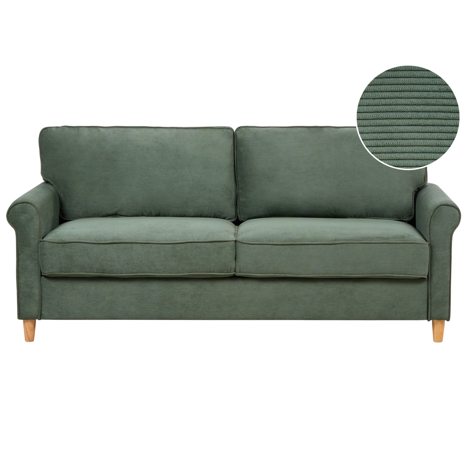 Beliani - RONNEBY - Driezitsbank - Donkergroen - Fluweel