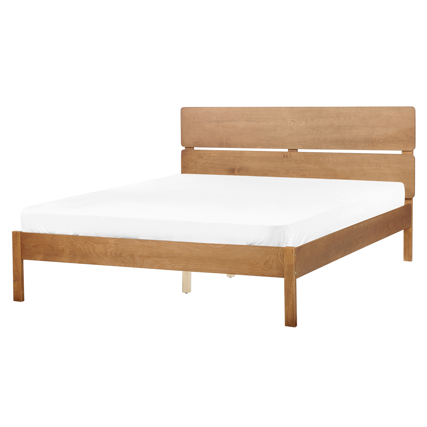Beliani - BOISSET - Bed - Donkerbruin - 160 x 200 cm - Rubberhout