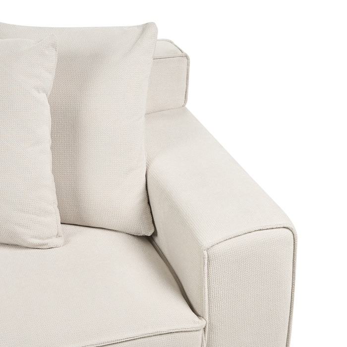 Beliani - VISKAN - Driezitsbank - Gebroken wit - Chenille