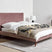 Beliani - BAYONNE - Tweepersoonsbed - Roze - 140 x 200 cm - Fluweel