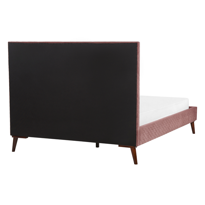 Beliani - BAYONNE - Tweepersoonsbed - Roze - 140 x 200 cm - Fluweel