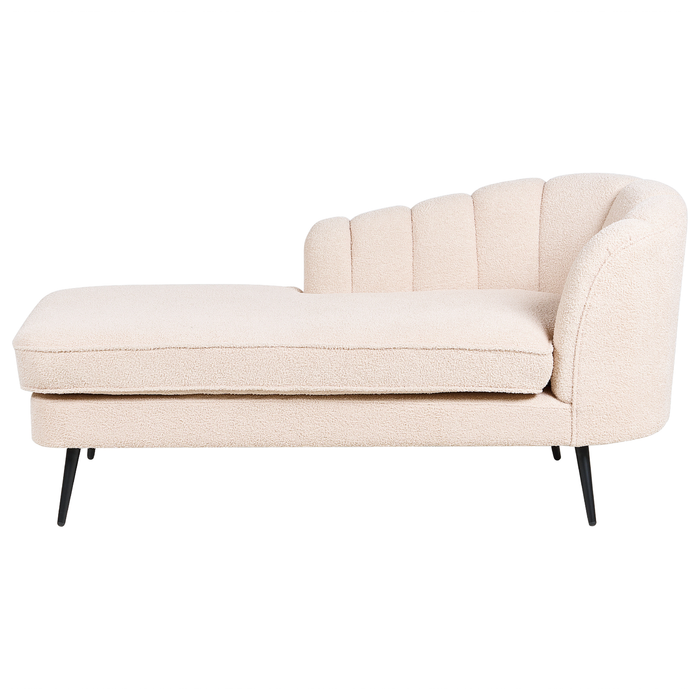 Beliani - ALLIER - Chaise longue - Lichtbeige - Rechterzijde - Bouclé