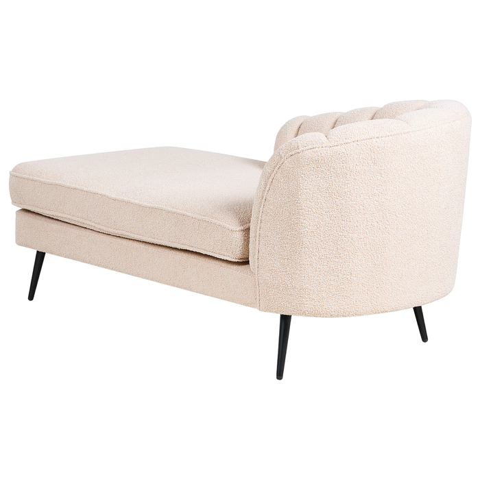 Beliani - ALLIER - Chaise longue - Lichtbeige - Rechterzijde - Bouclé