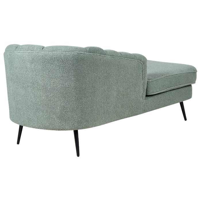 Beliani - ALLIER - Chaise longue - Groen - Rechterzijde - Bouclé